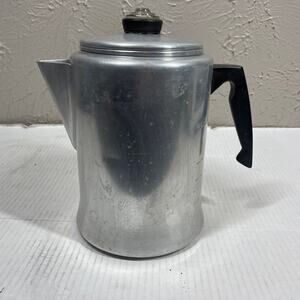 Vintage Mirro Aluminum M-0814 Campfire Stove Top Percolator‎ Coffee Pot